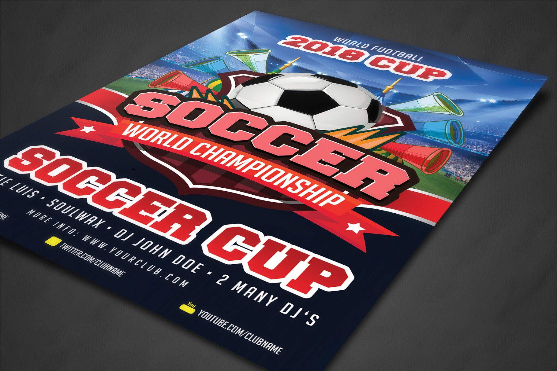 世界杯足球海报制作模板 Soccer Cup Poster