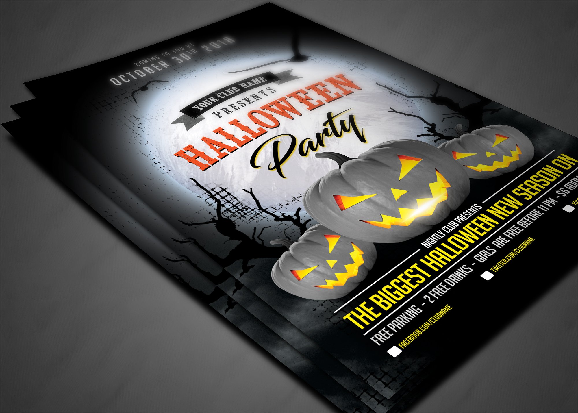 万圣节海报设计模板 Halloween Flyer #294