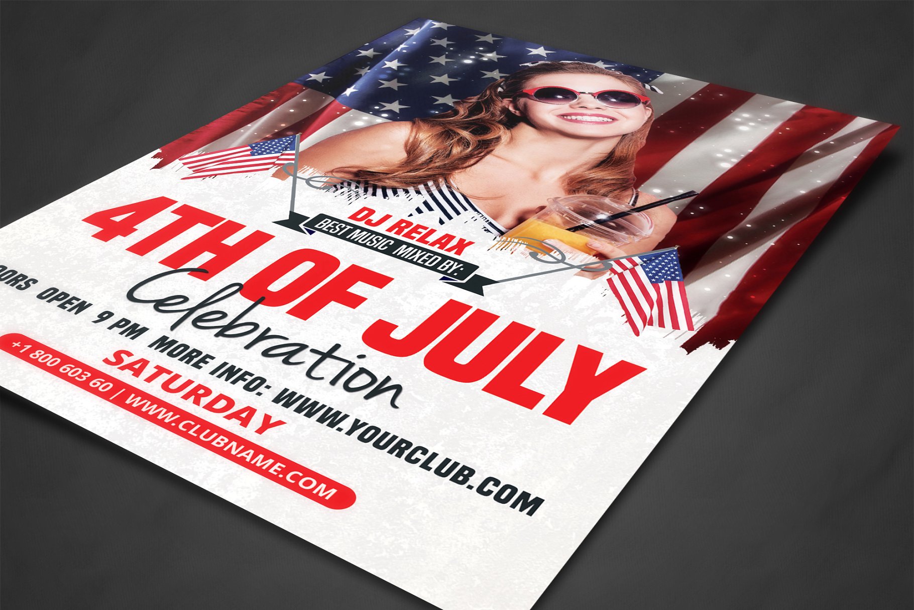 美国元素宣传海报模板 4th of July Flyer #