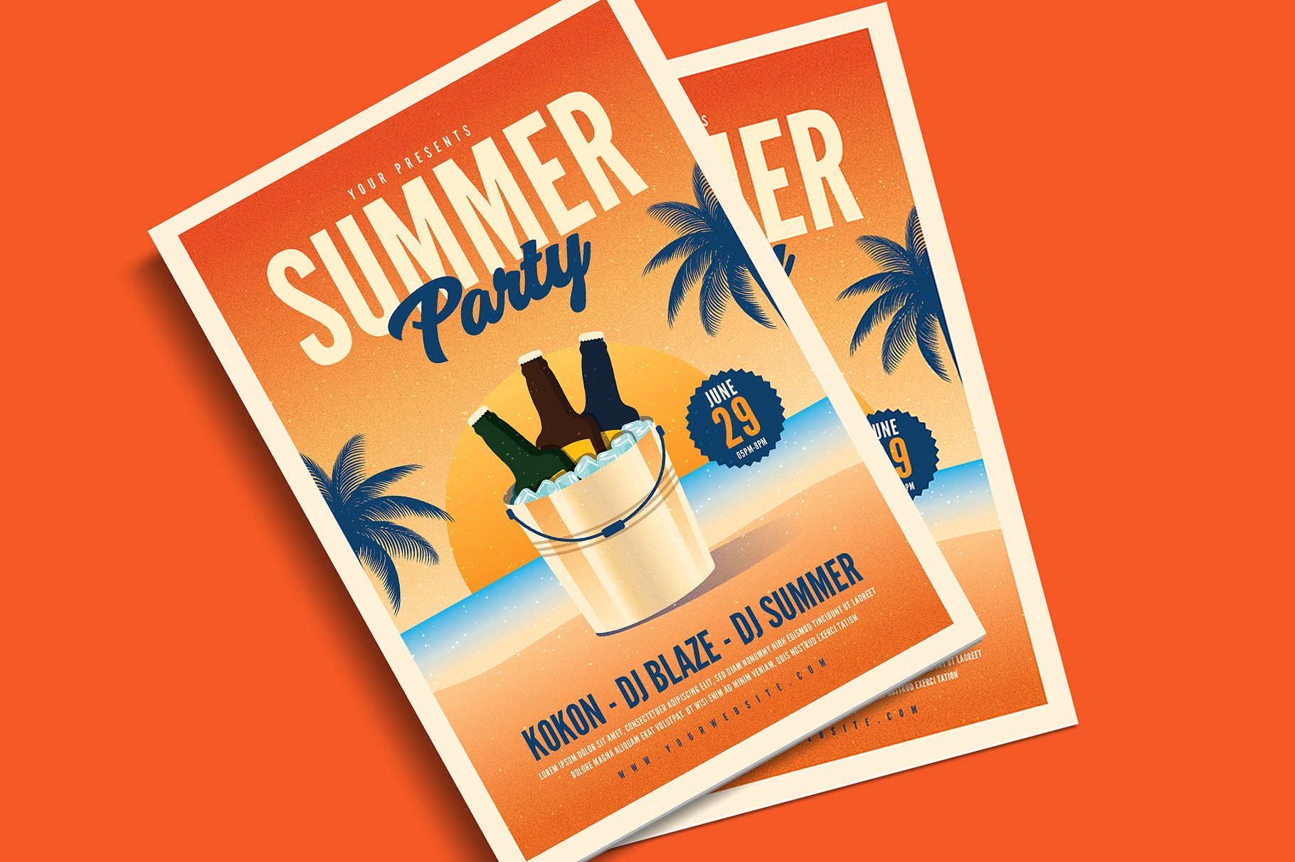 夏日啤酒主题派对活动海报模板 Summer Beer Par