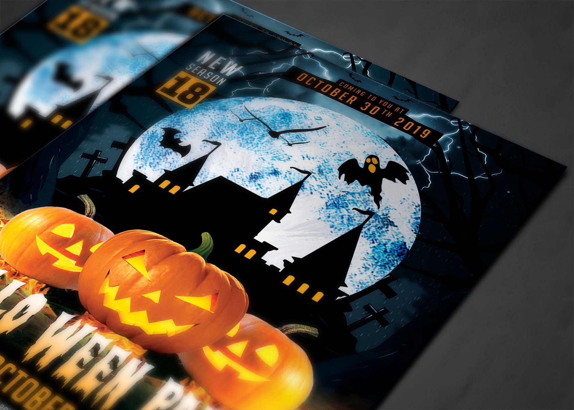 万圣节元素模板 Halloween Party Flyer