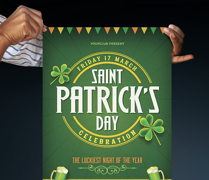 圣帕特里克节庆祝活动海报制作模板 Saint Patrick