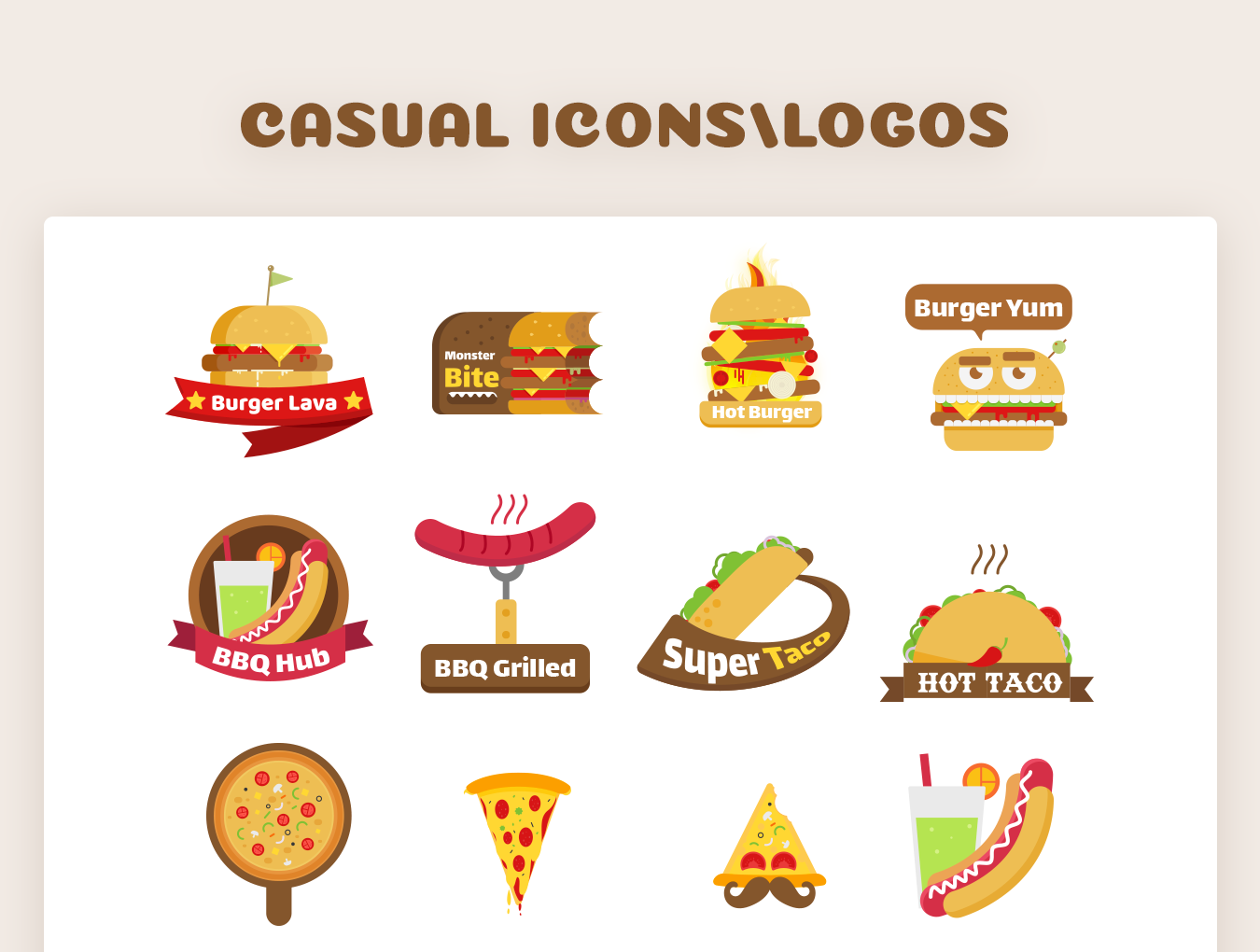 72个快餐汉堡食品图标下载Fast Food Icons &