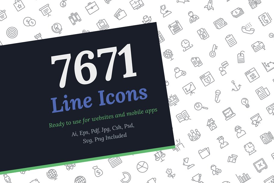 多功能线型图标 7671 Line Icons #27772