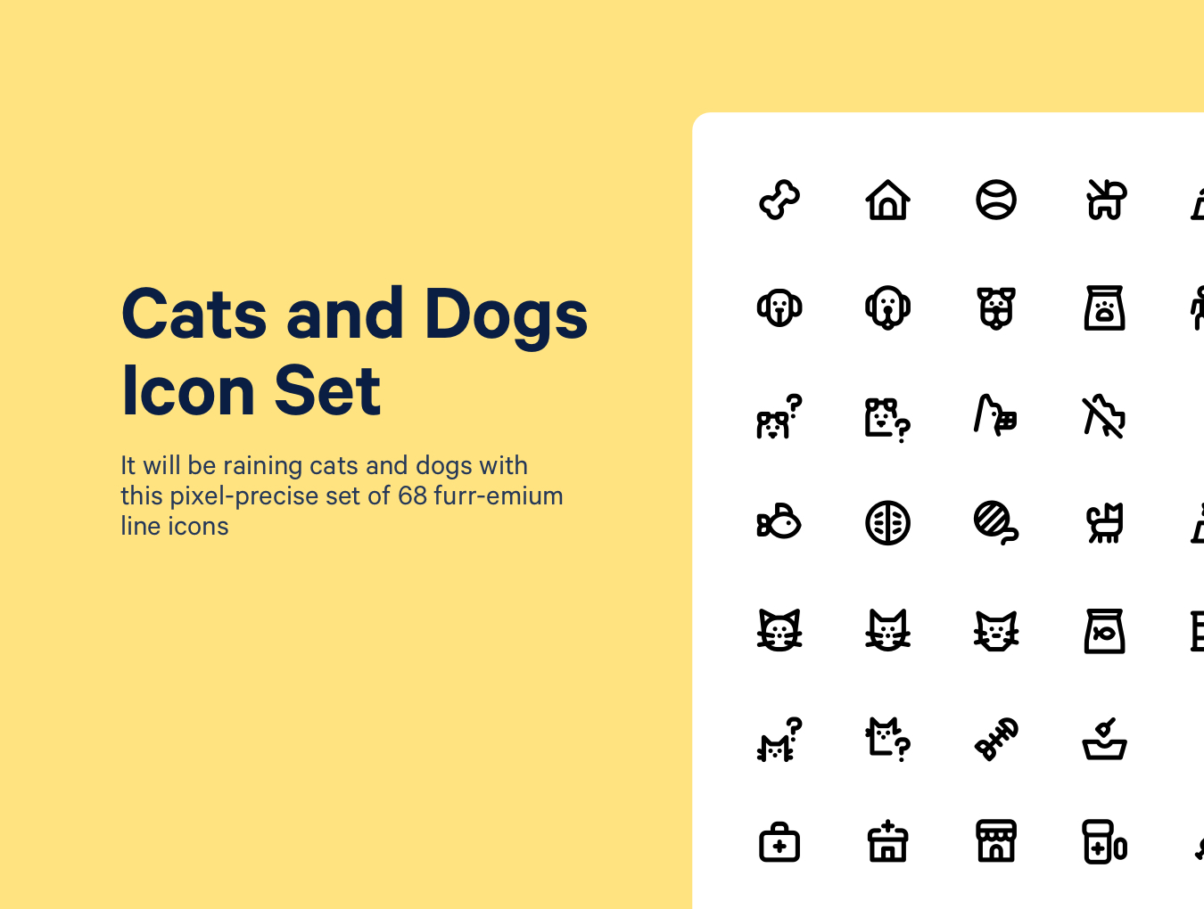 猫狗相关的元素图标套装Cats & Dogs Ico
