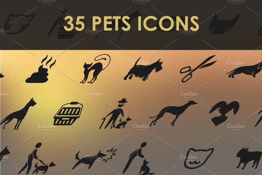 可爱的宠物图标集 Set of pets icons #92