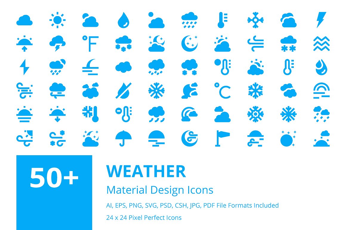 天气材质设计图标 50 Weather Material