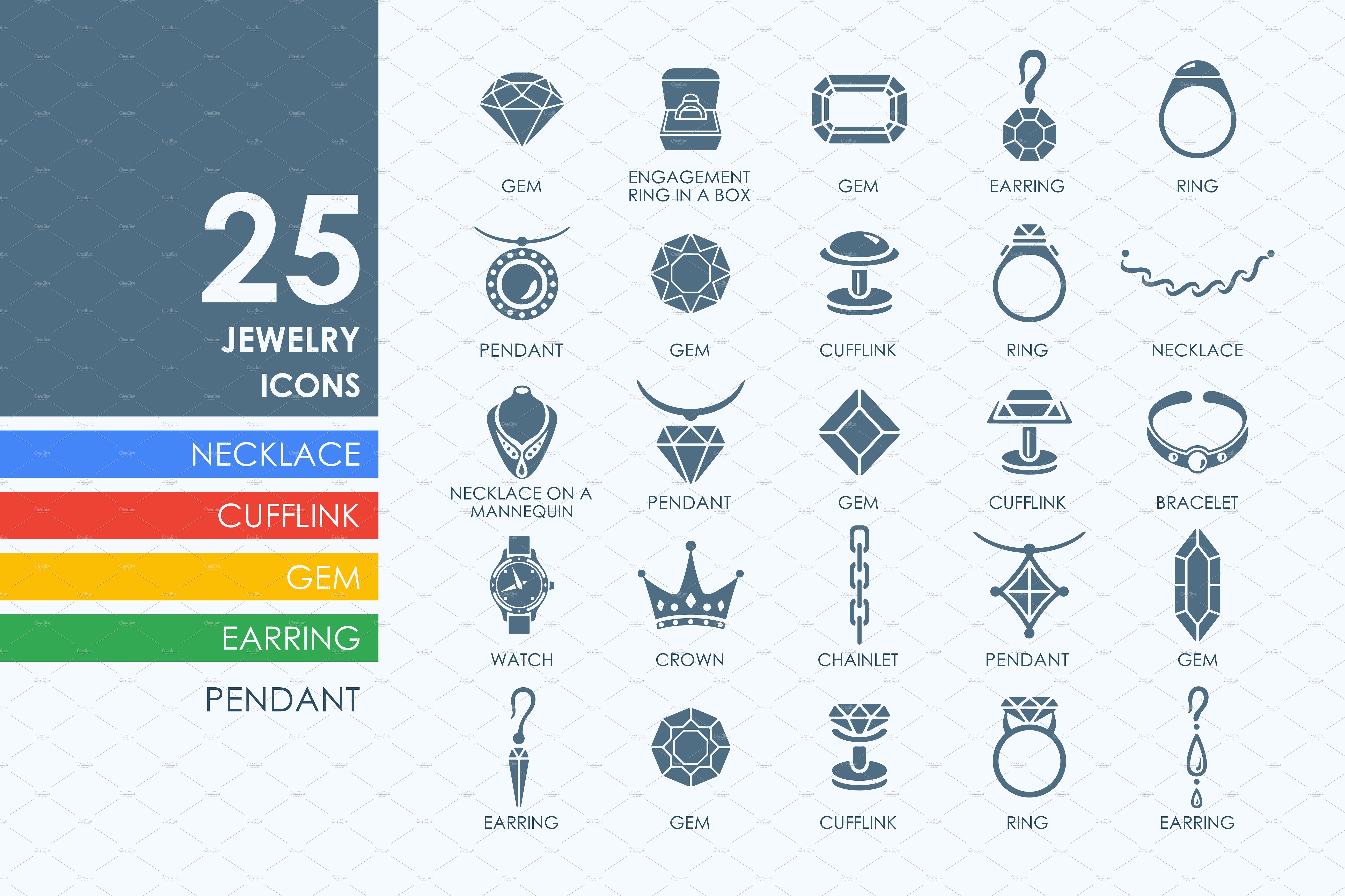 珠宝图标集 Jewelry icons #92019