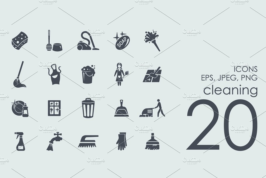 20个清洁相关图标 20 cleaning icons #9