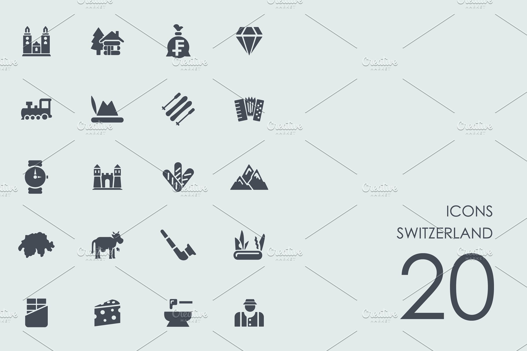 瑞士的图标 Switzerland icons #91557