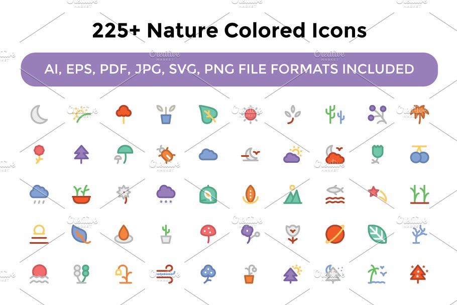 225 自然彩色图标 225  Nature Colored