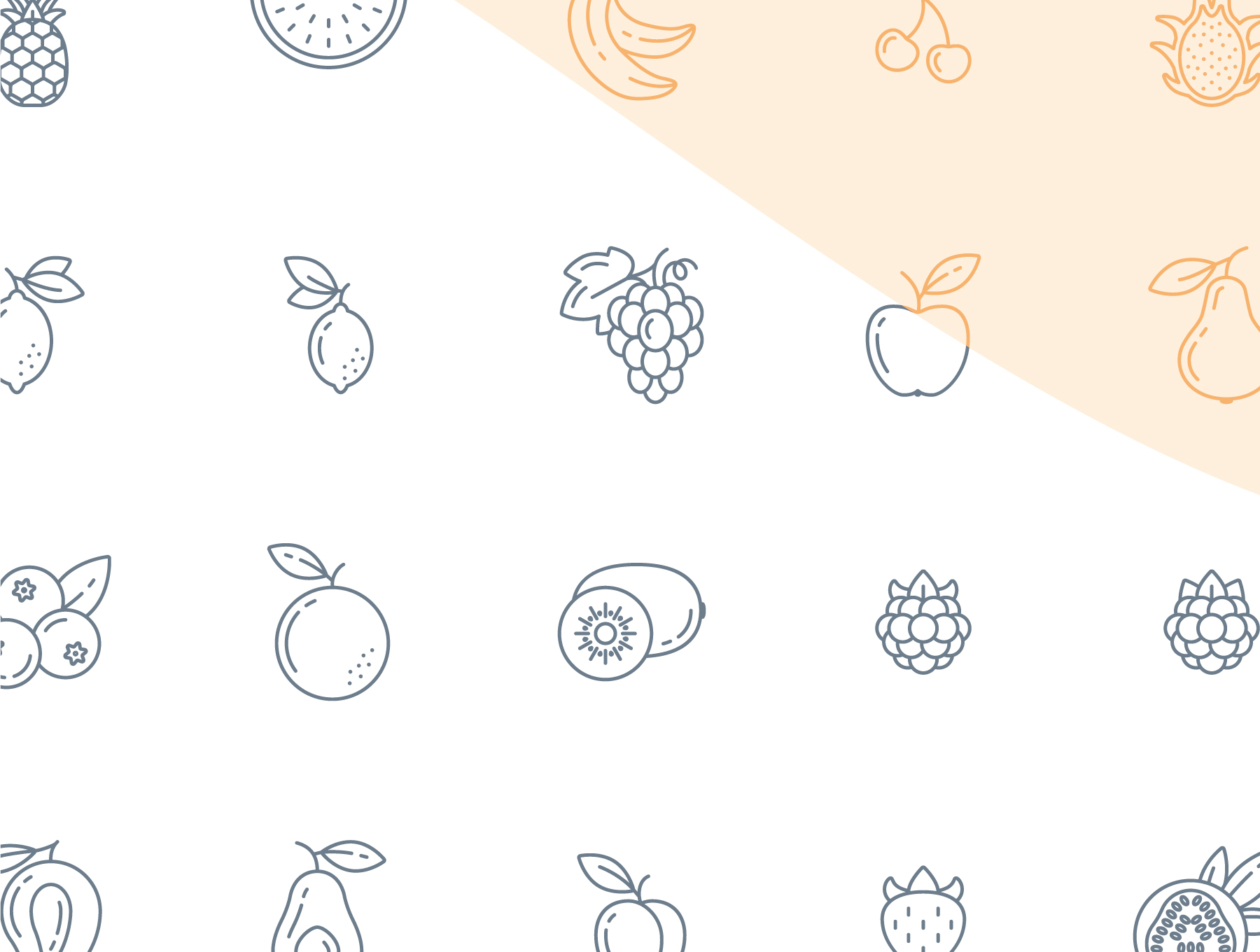 绘制精良的水果图标套装下载Fruit Icons #3341