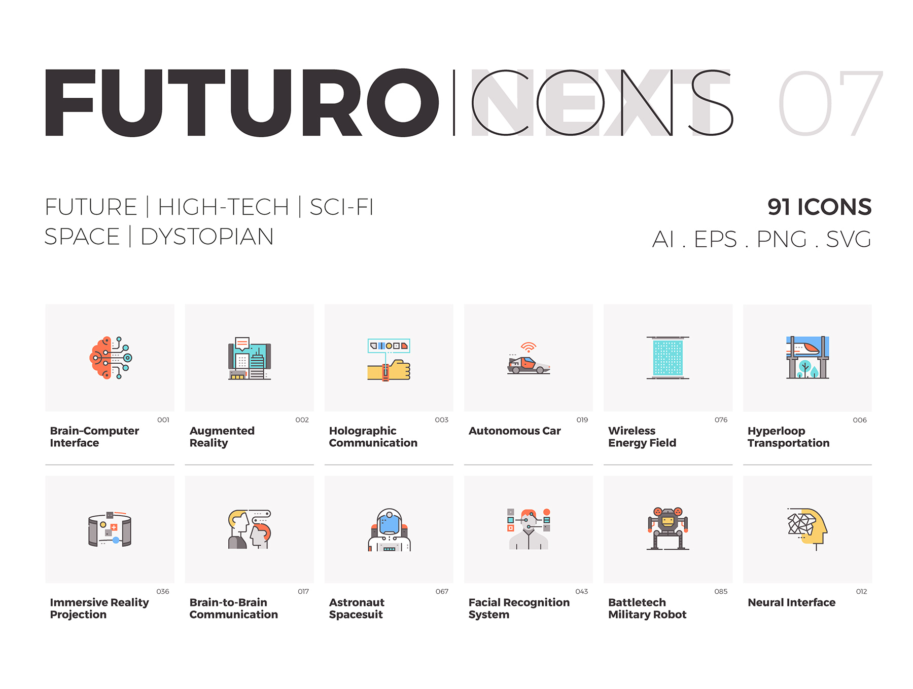 未来科技创意图标素材Futuro Next Future T