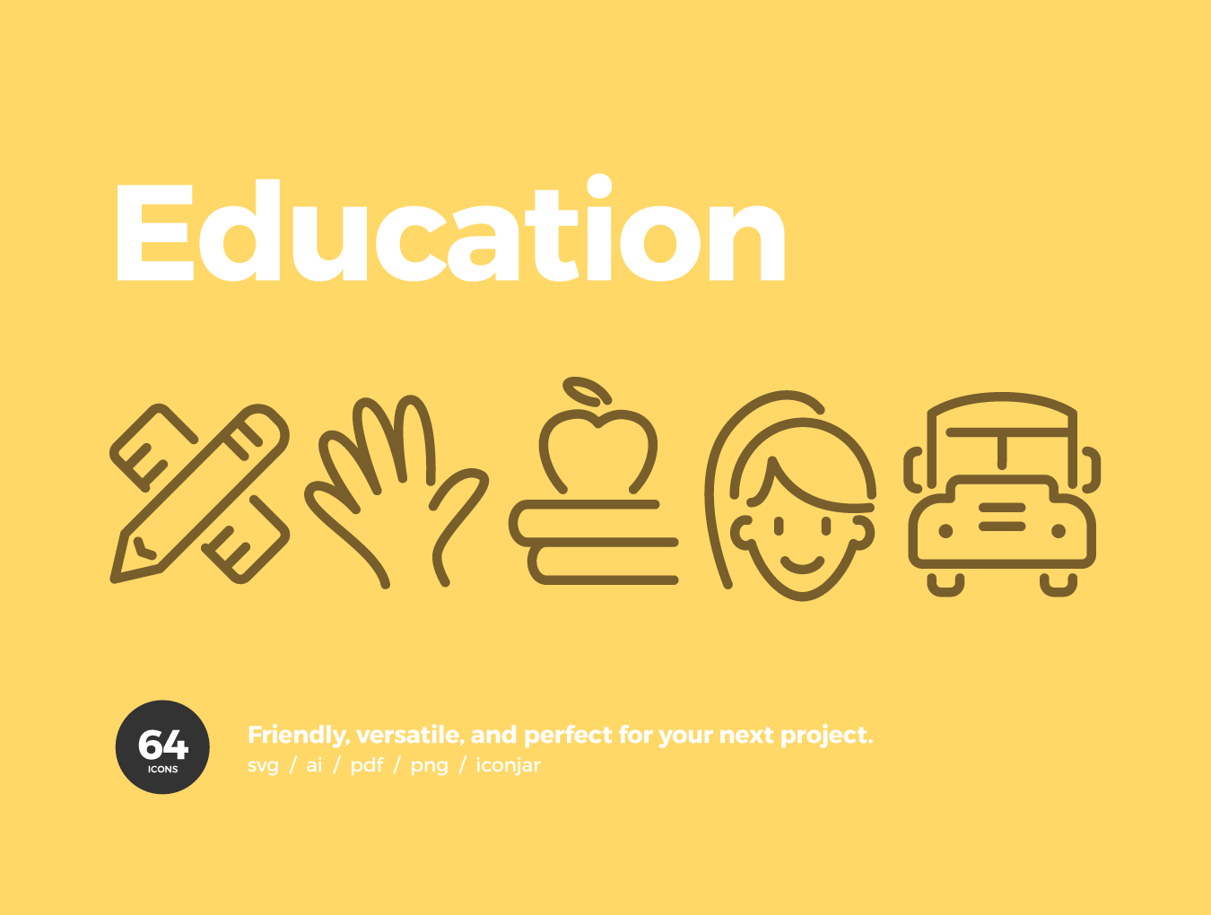 教育相关的可爱图标套装下载Education Icons #