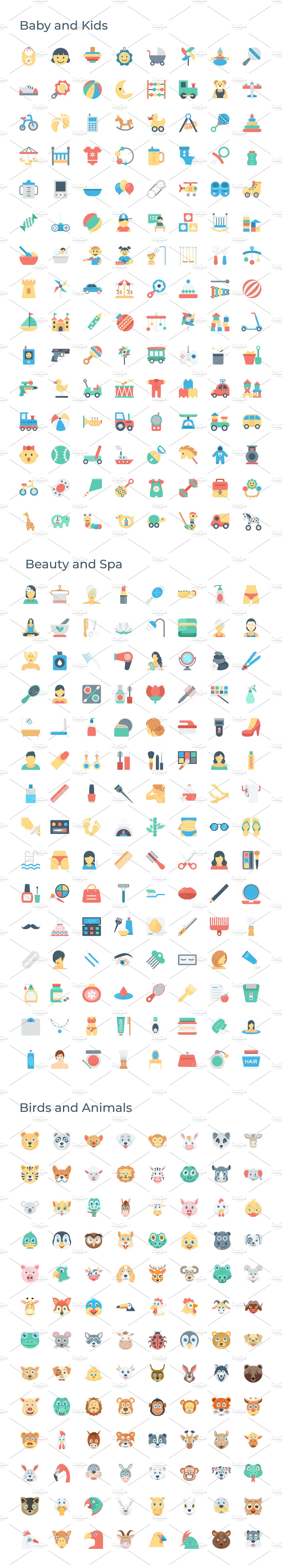 扁平风格图标量贩包 5158 Flat Icons Pack