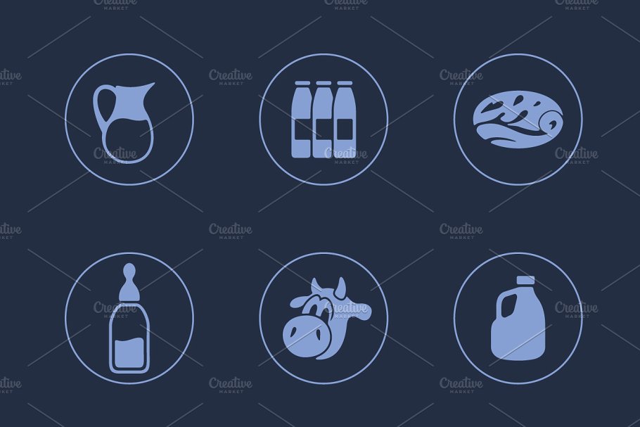 简单的牛奶图标 16 MILK simple icons #