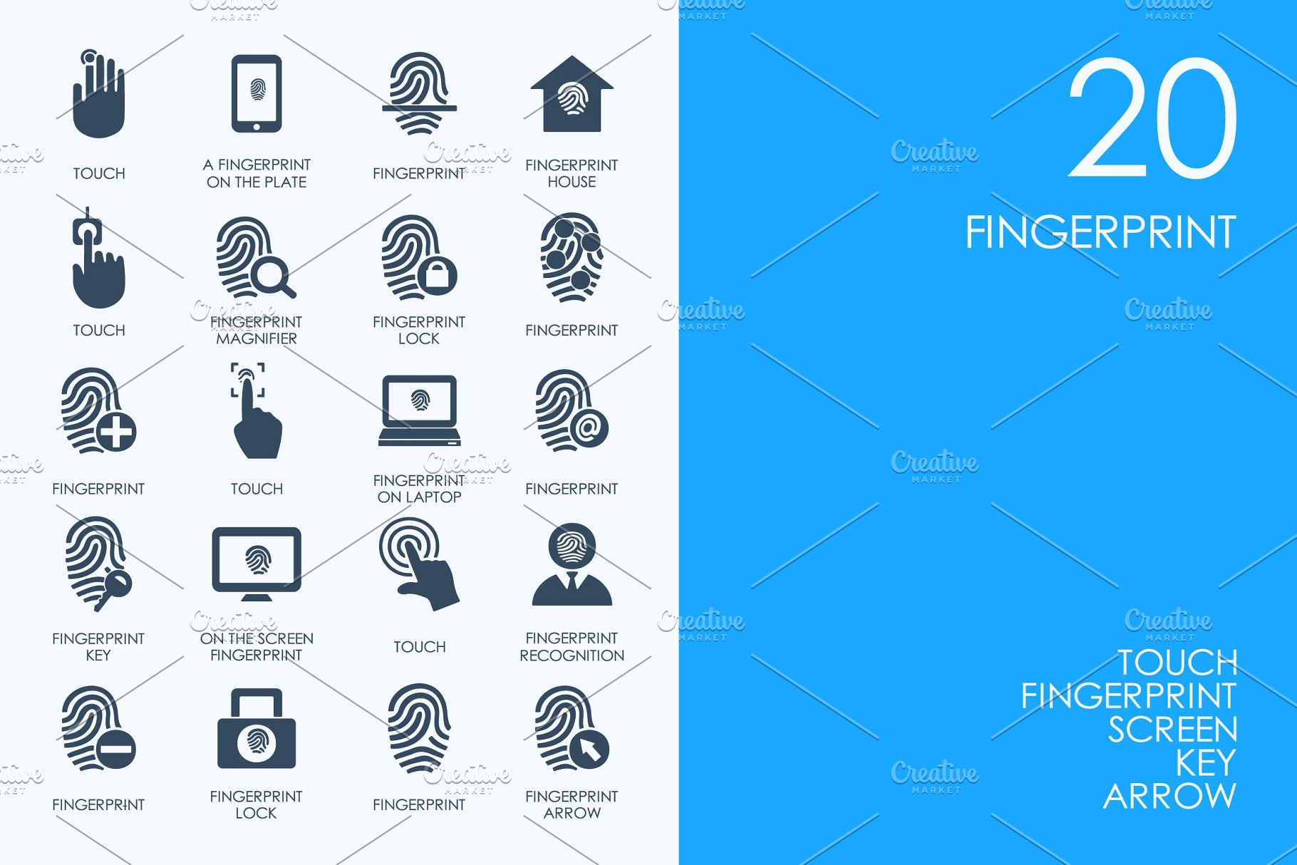 指纹识别的相关图标 Fingerprint icons #9