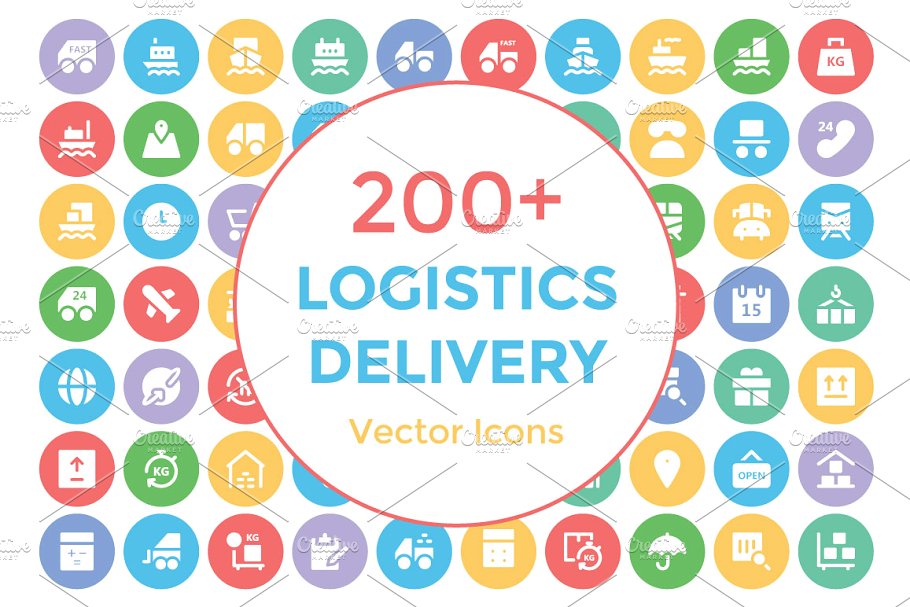 200 物流配送矢量图标 200 Logistics De