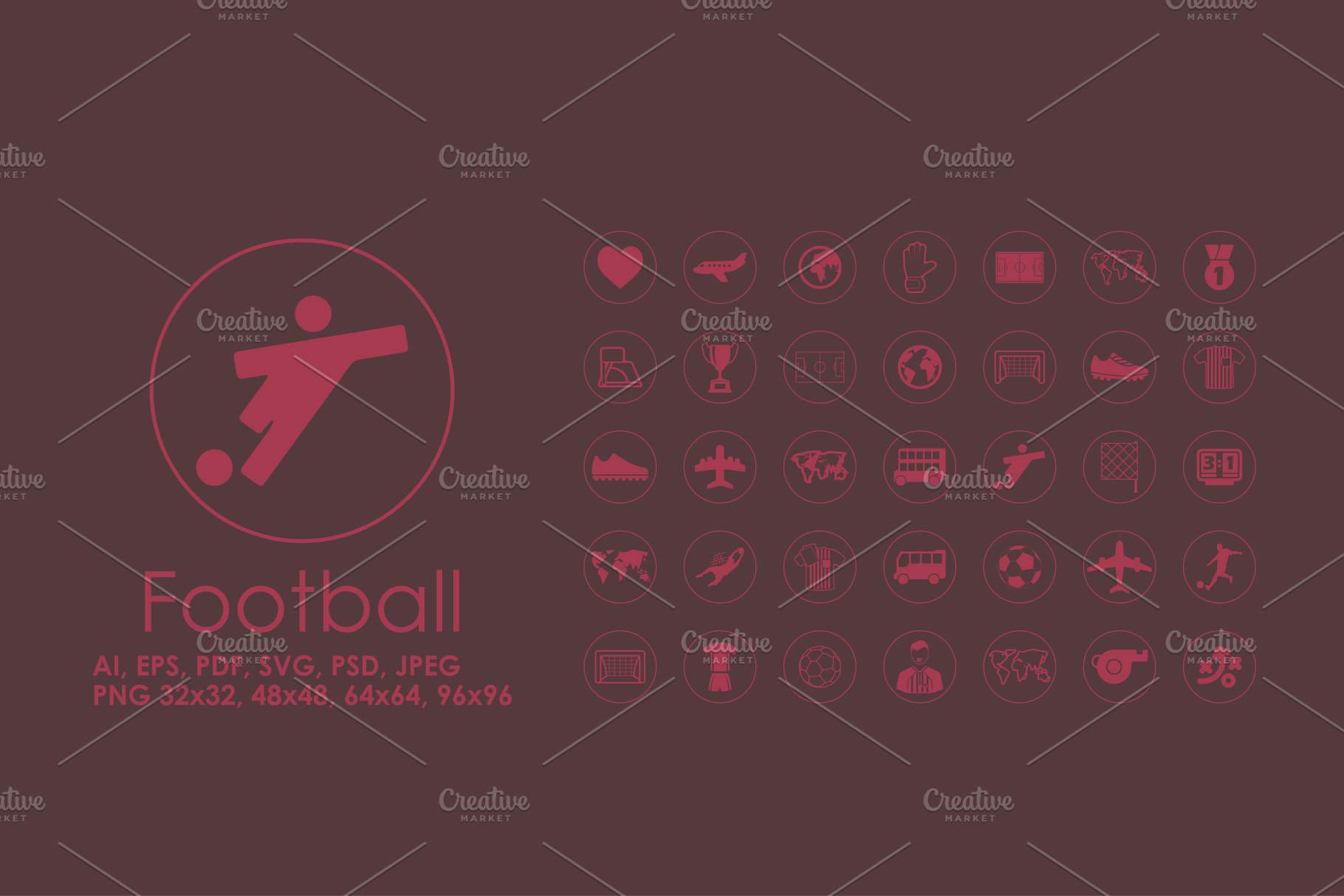 足球相关图标 35 Football simple icon