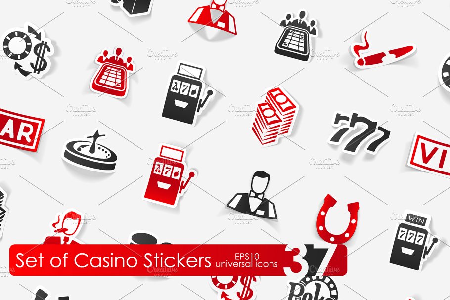 游戏主题贴纸风格图标 37 casino stickers