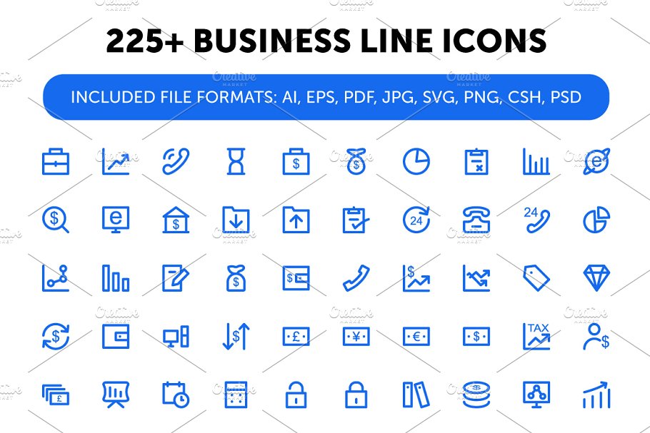 225 商业线型图标 225  Business Line