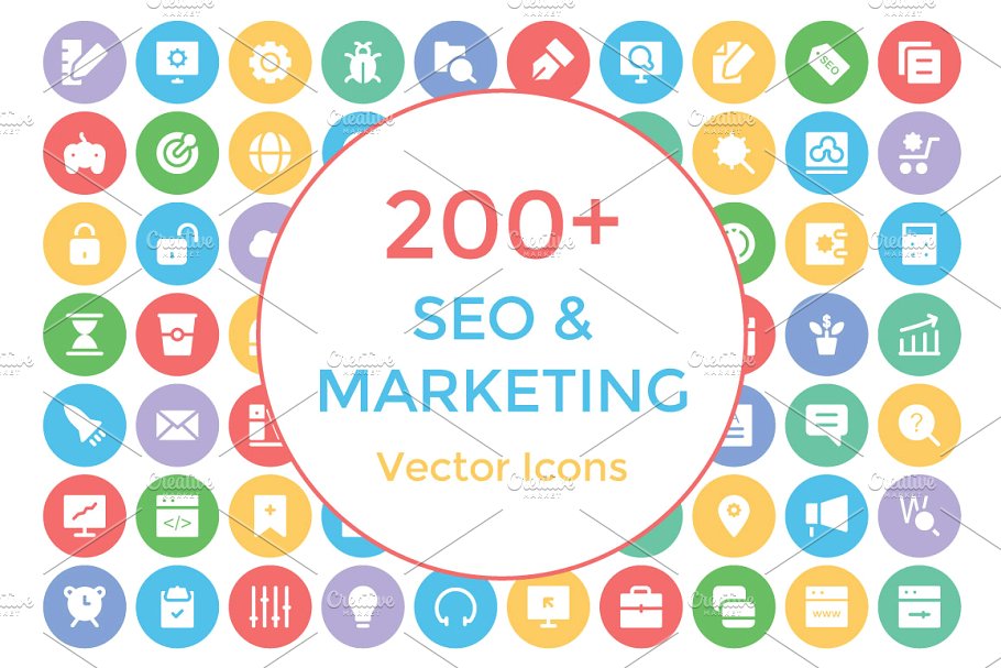 SEO和市场相关的矢量图标 200  Seo and Mar