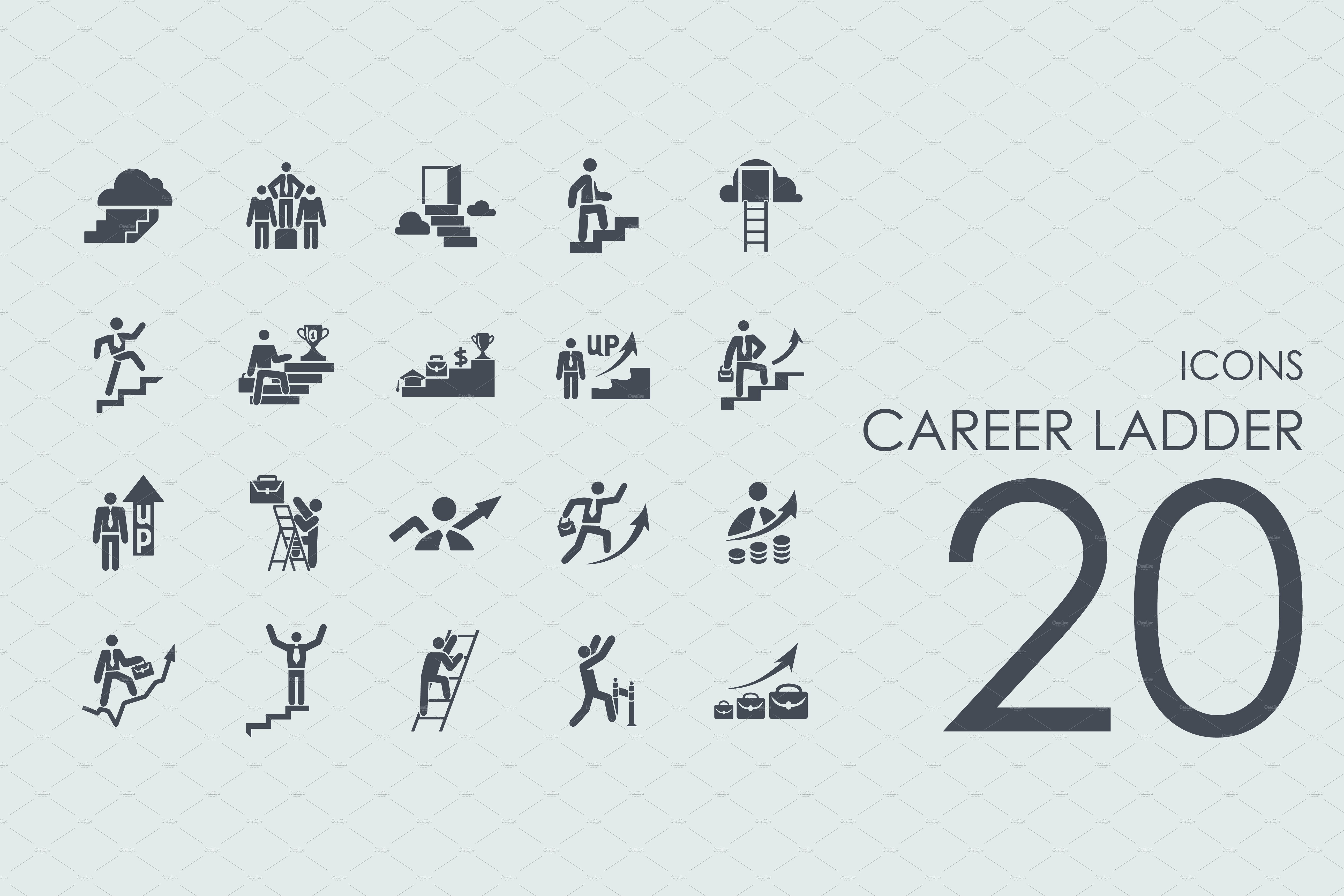 20个职业阶梯图标 20 Career Ladder ico