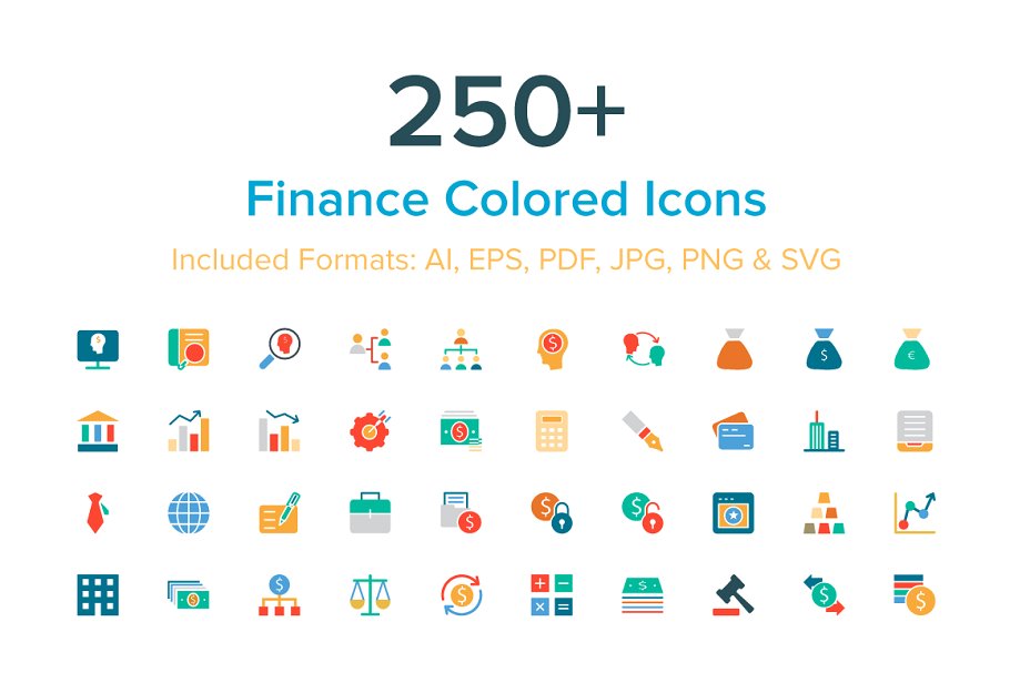 250 金融彩色图标 250 Finance Colore
