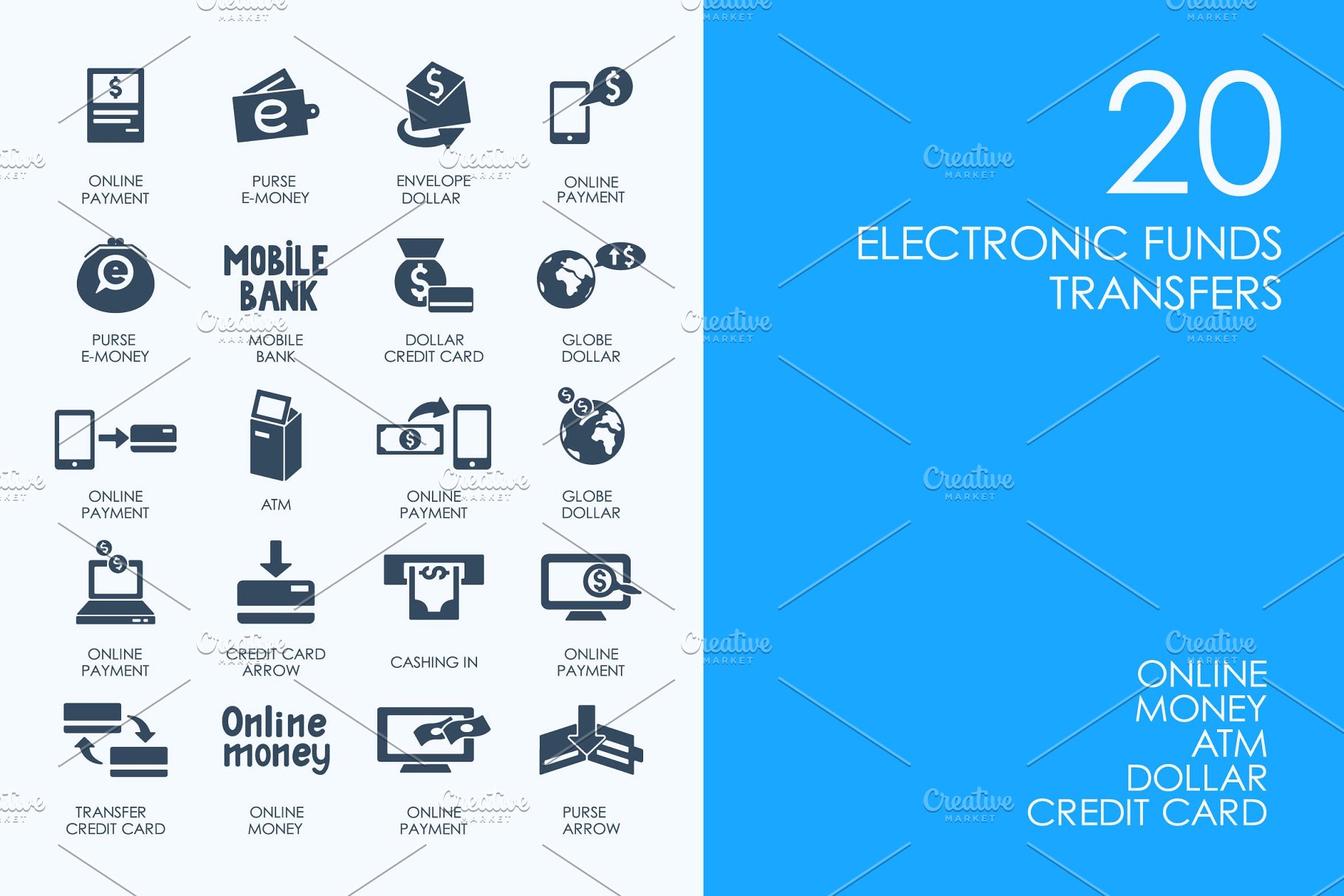 电子资金和交易图标 Electronic funds tra