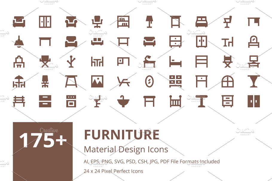 家具设计图标 175 Furniture Material
