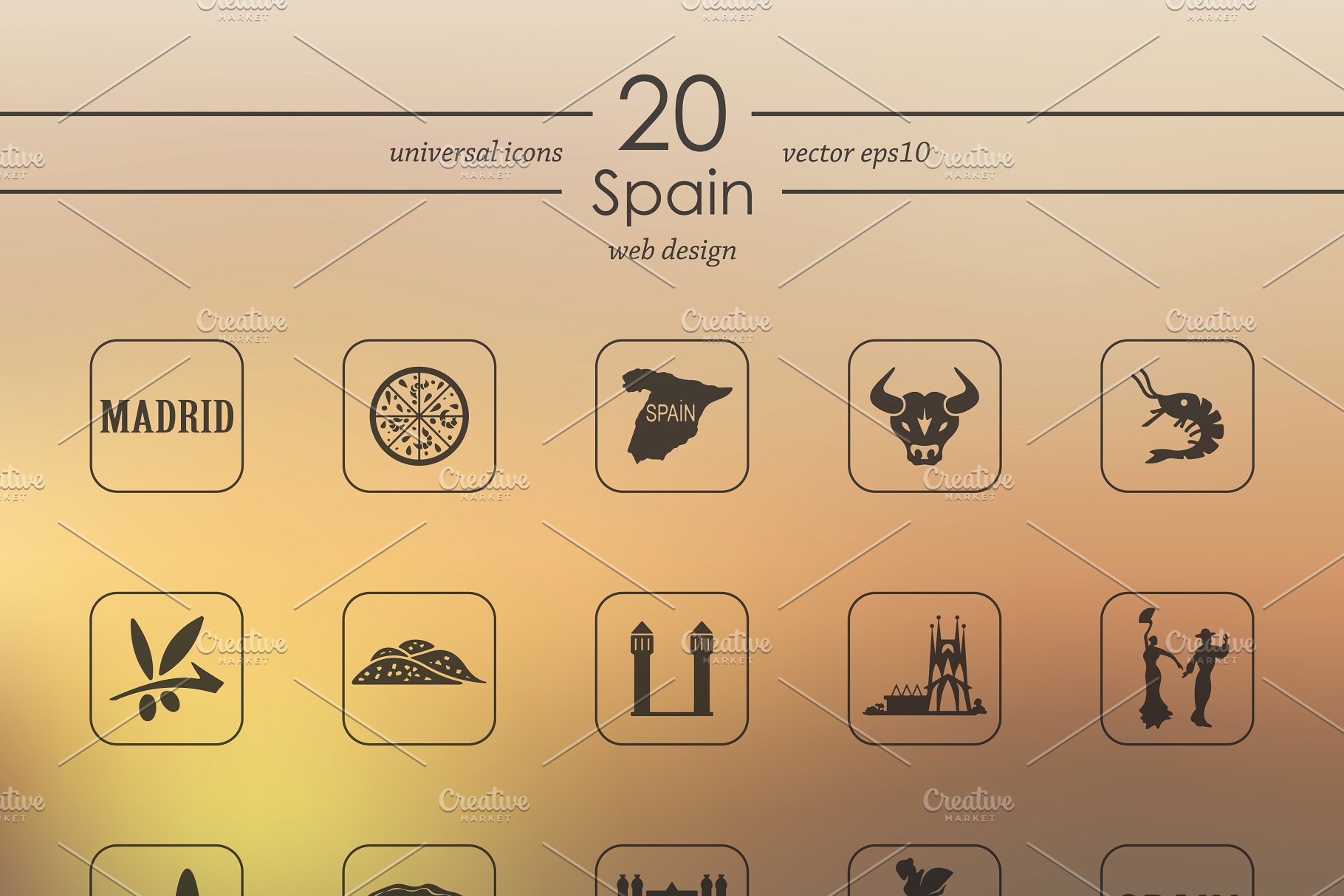 西班牙图标集 Set of Spain icons #910
