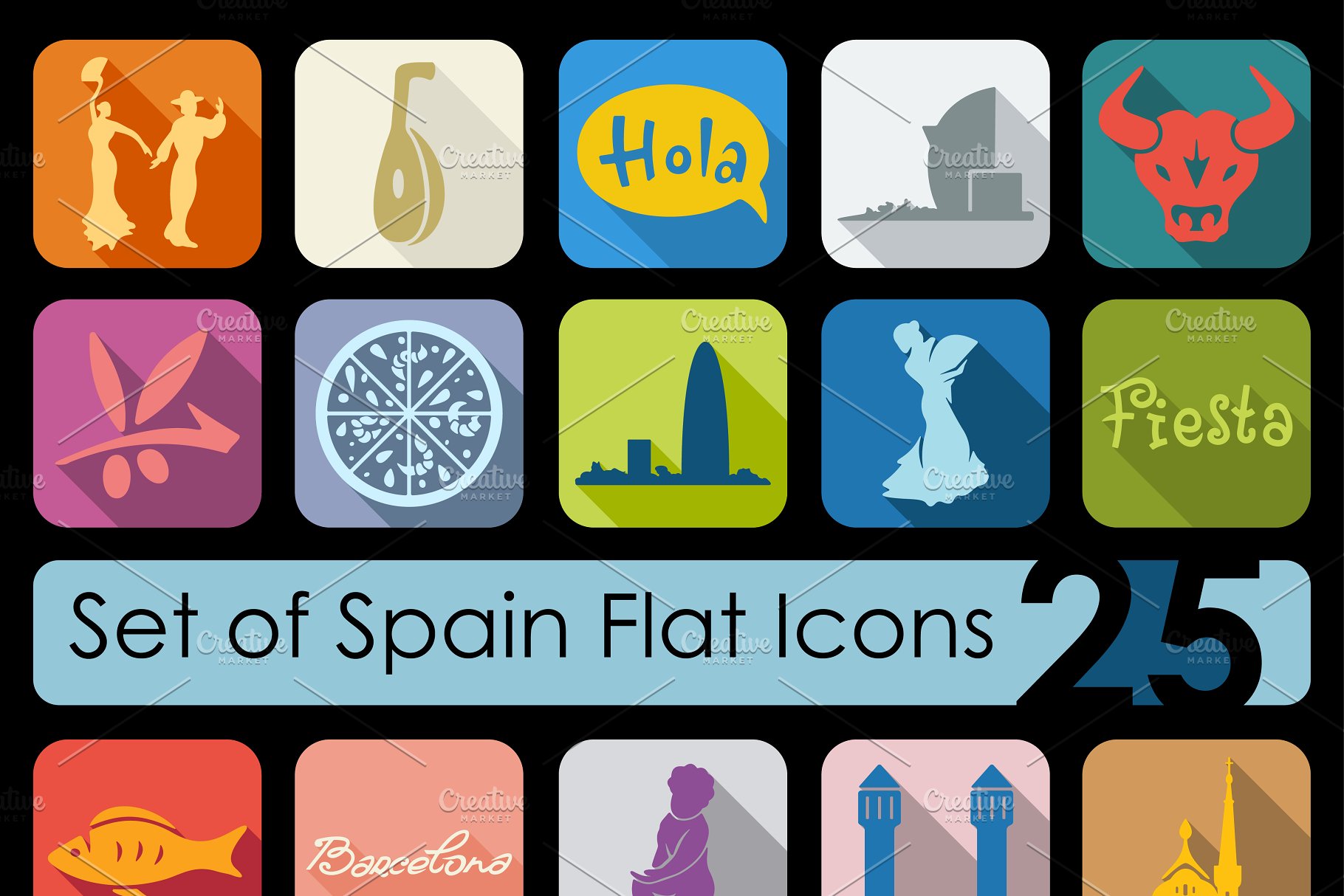 西班牙图标集 Set of Spain icons #910