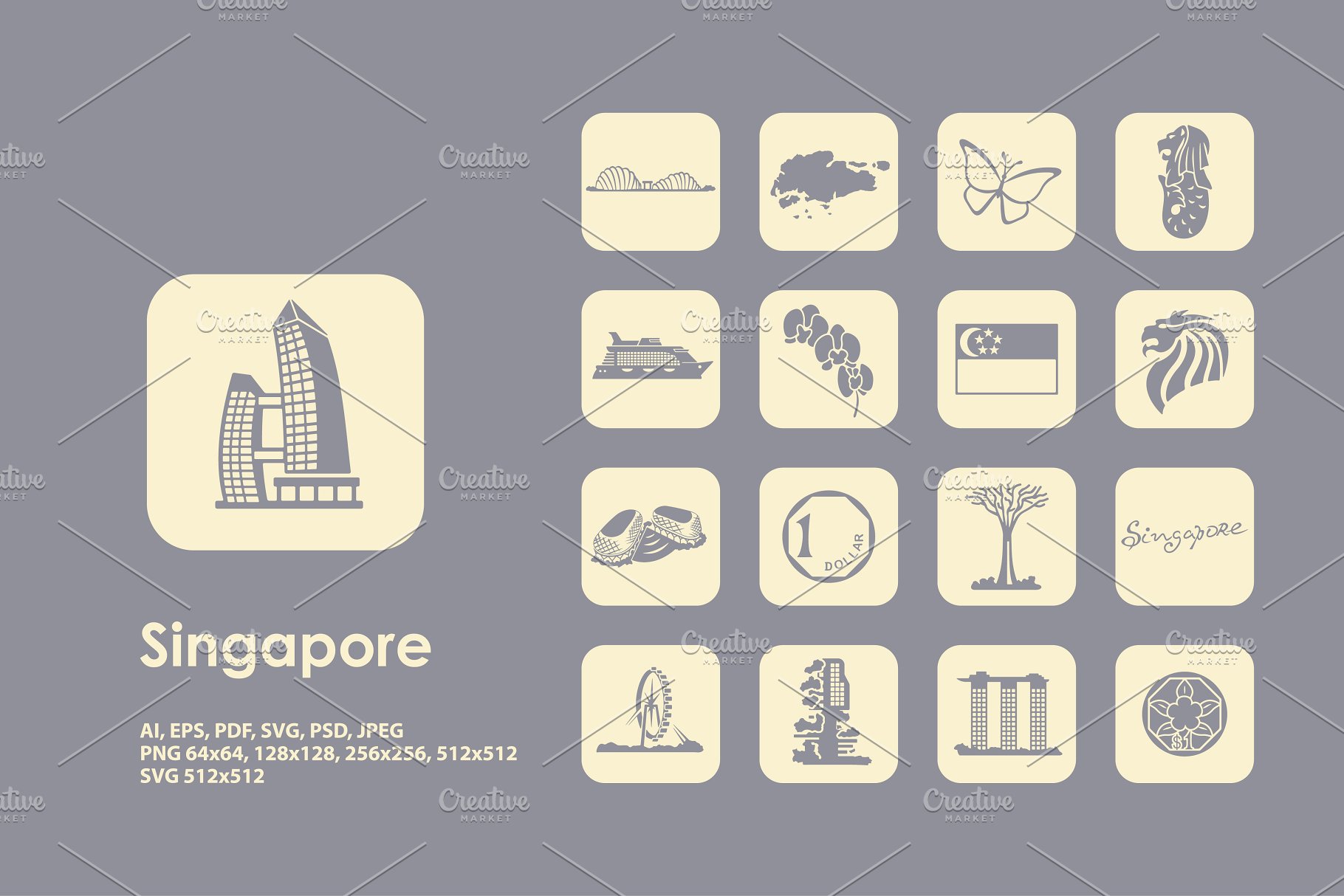 新加坡图标 Singapore icons #91195