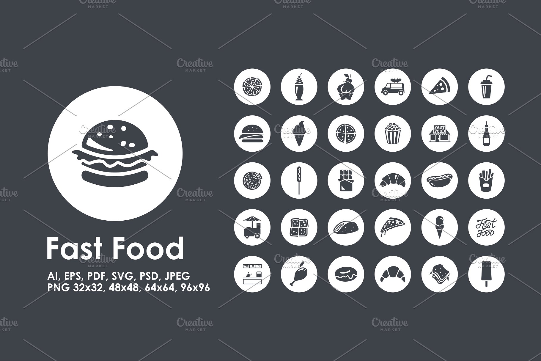 快餐食品图标 Fast Food icons #91241