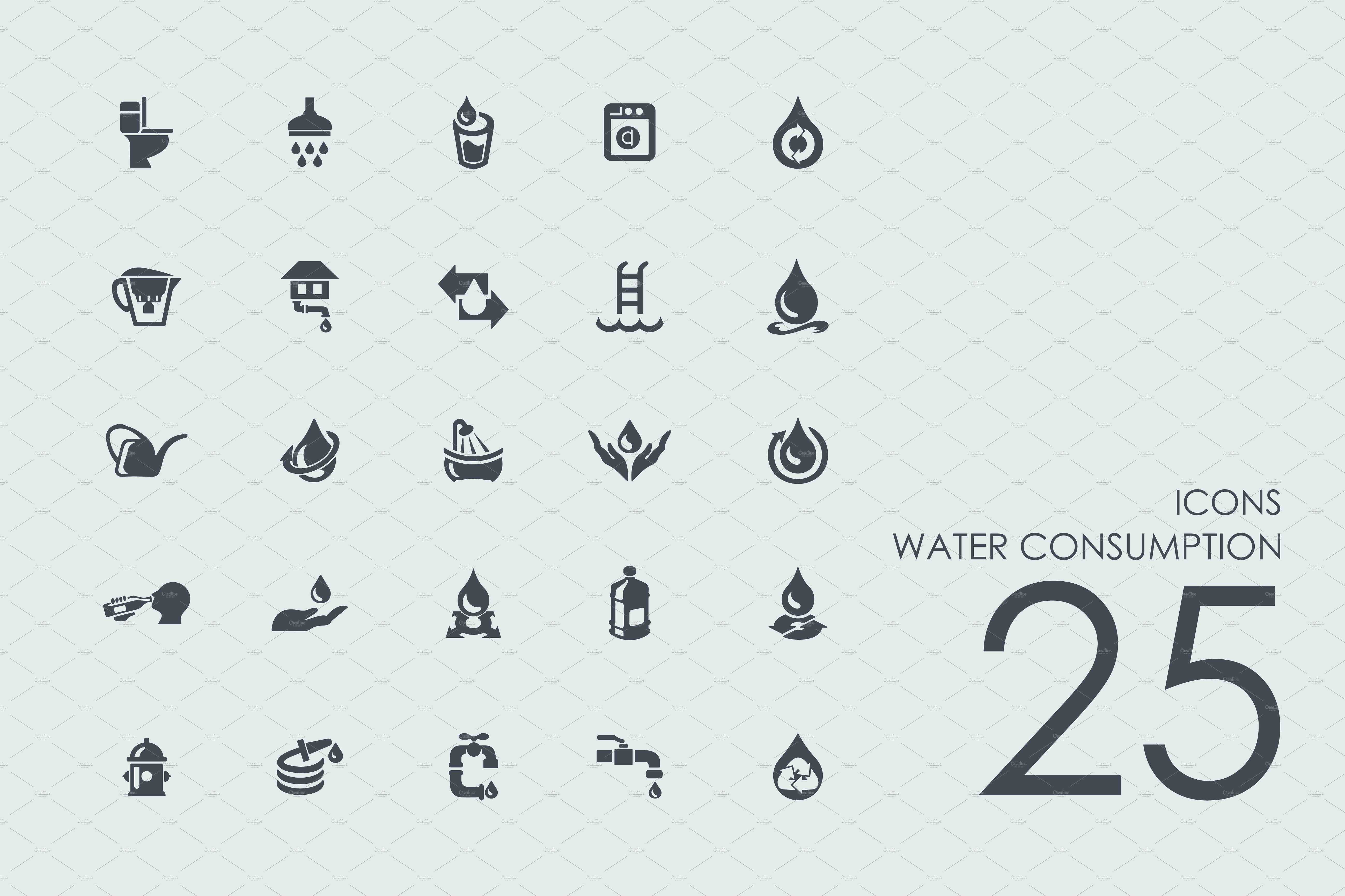 耗水量图标 25 Water Consumption ico