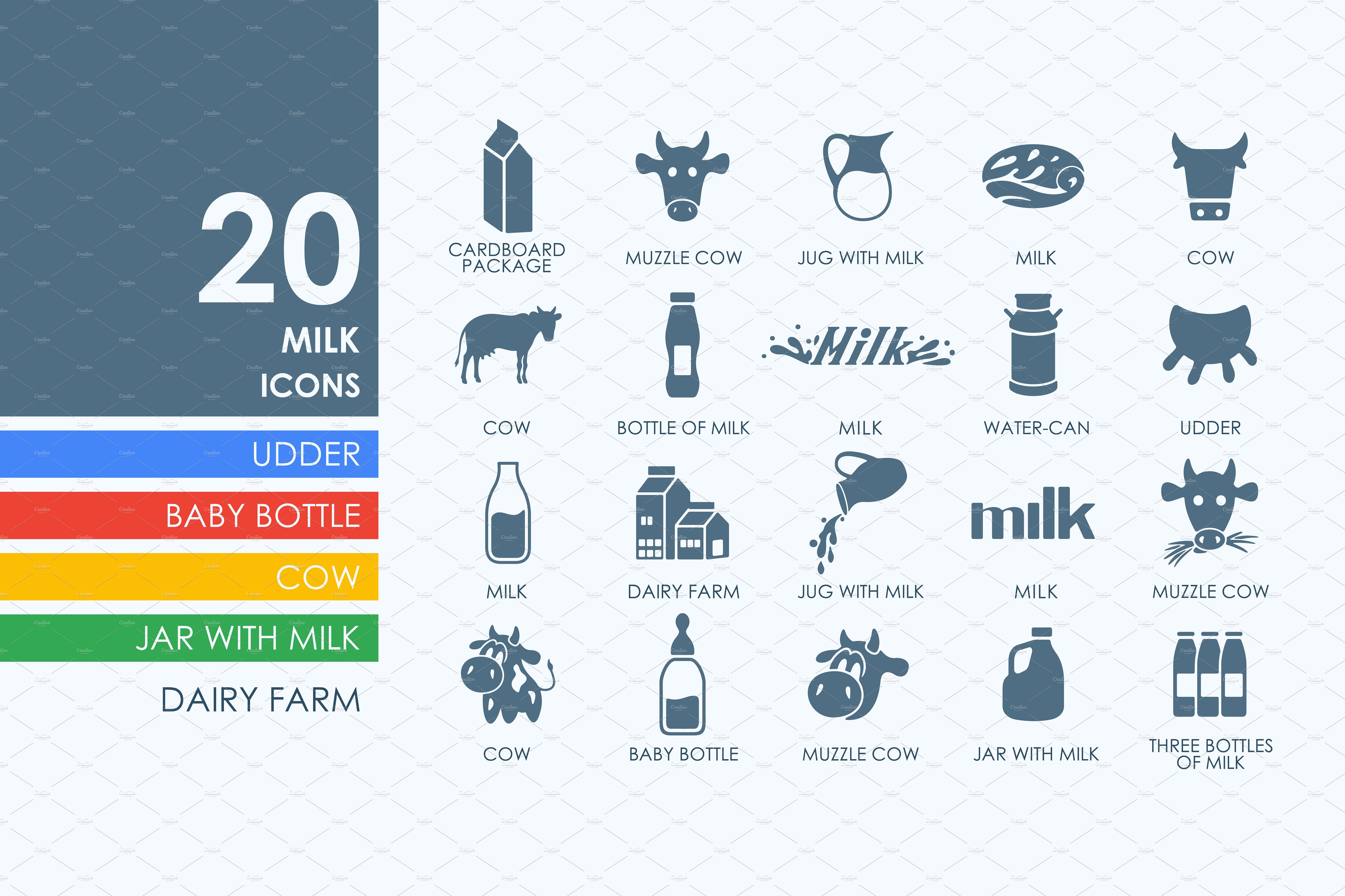 牛奶主题的图标 20 milk icons #91204