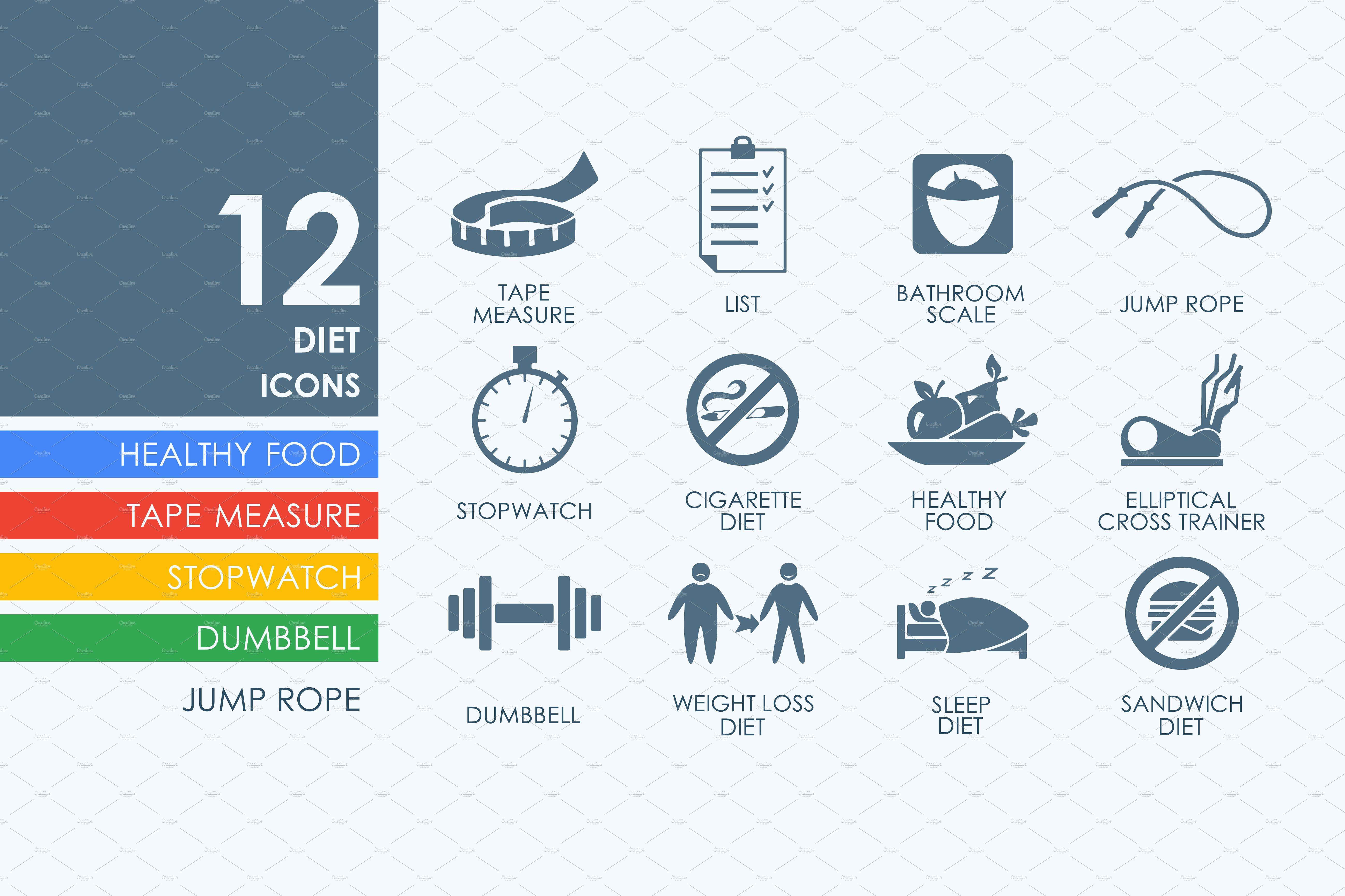饮食图标 12 diet icons #91220