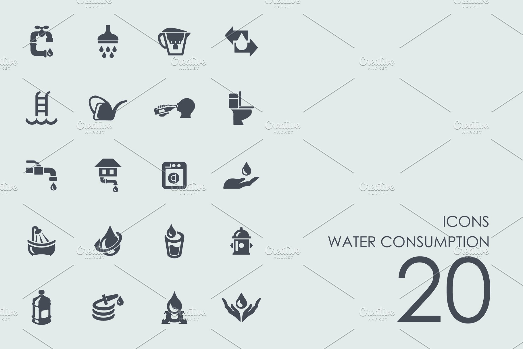 用水相关图标 Water consumption icons