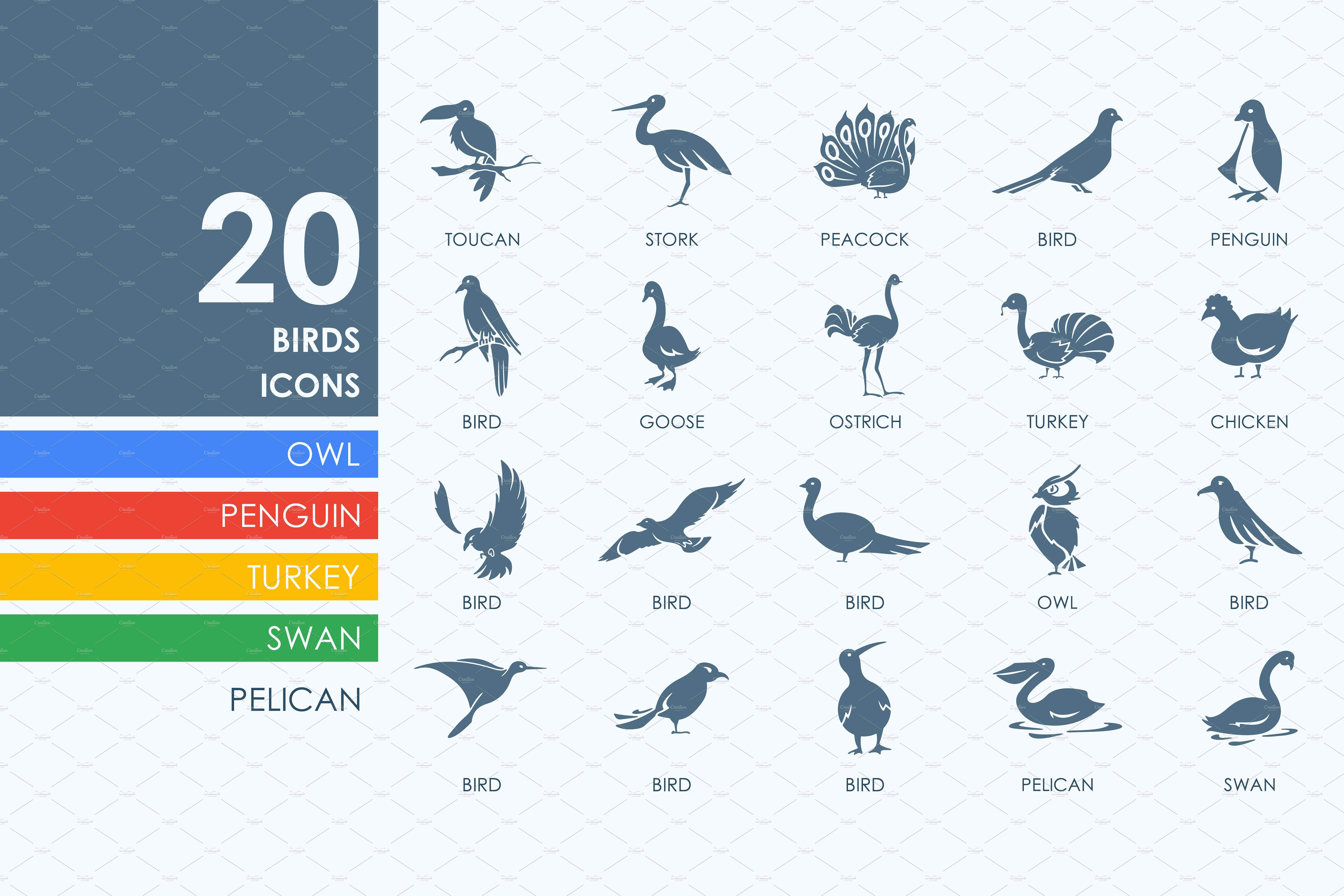 鸟的图标 20 birds icons #91986