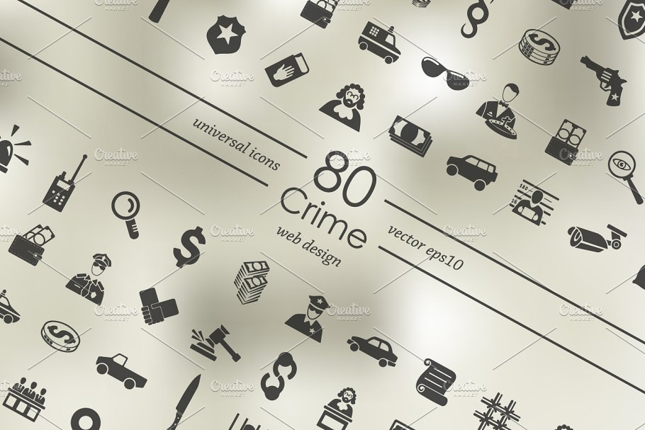 犯罪相关的图标 80 Crime Icons #91980