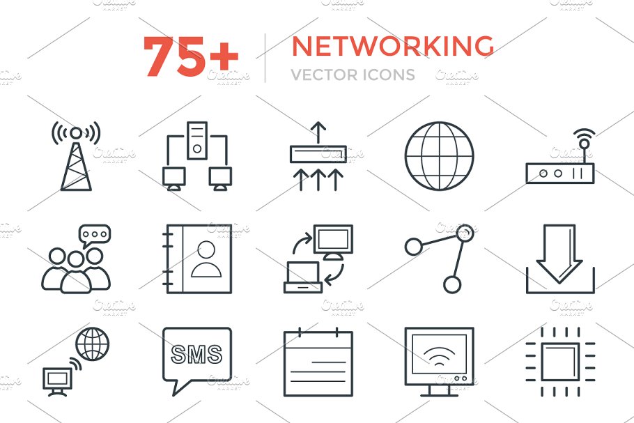 网络主题图标 75 Networking Vector I