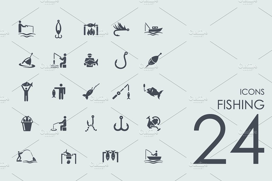 24 Fishing icons