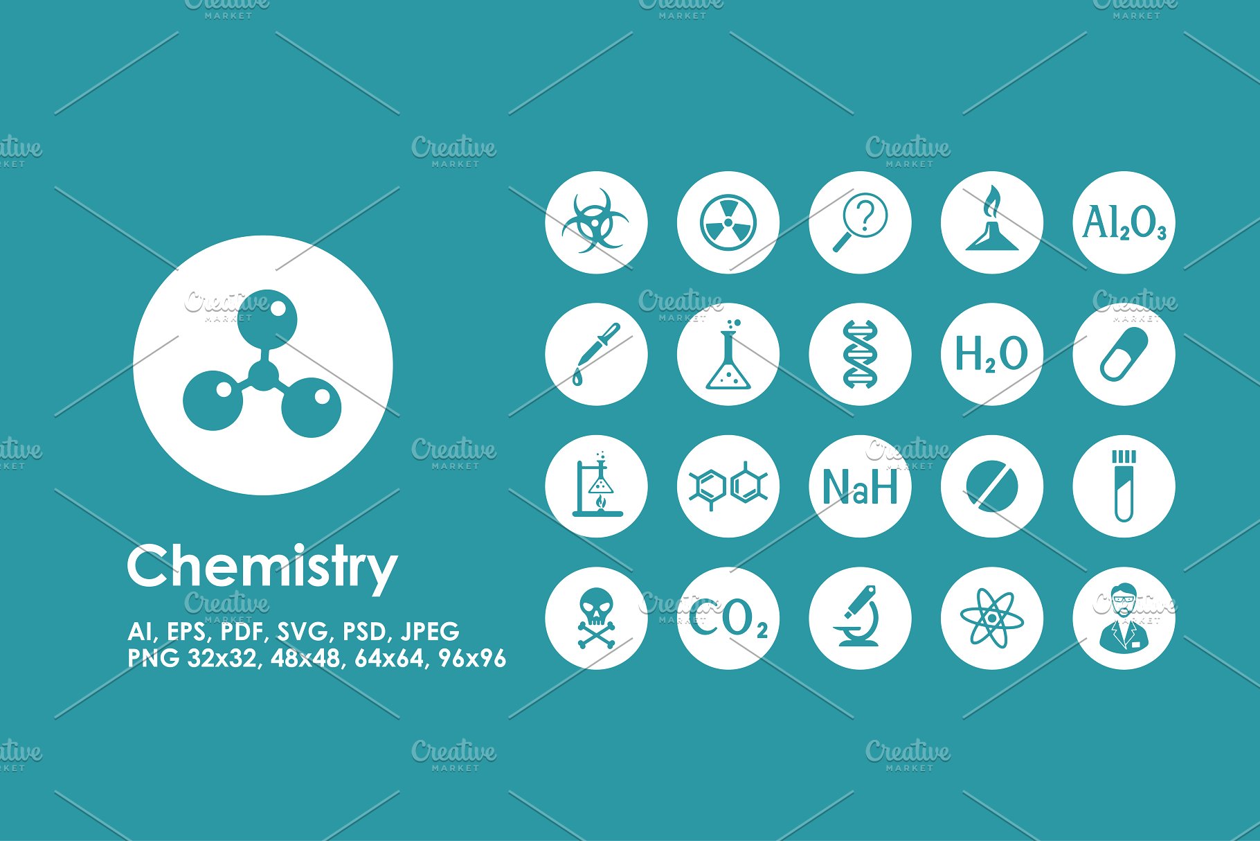 化学主题相关图标 Chemistry icons #9124