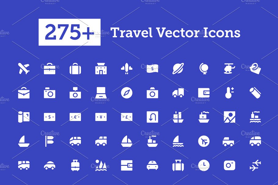 275 个旅行图标 275 Travel Vector I