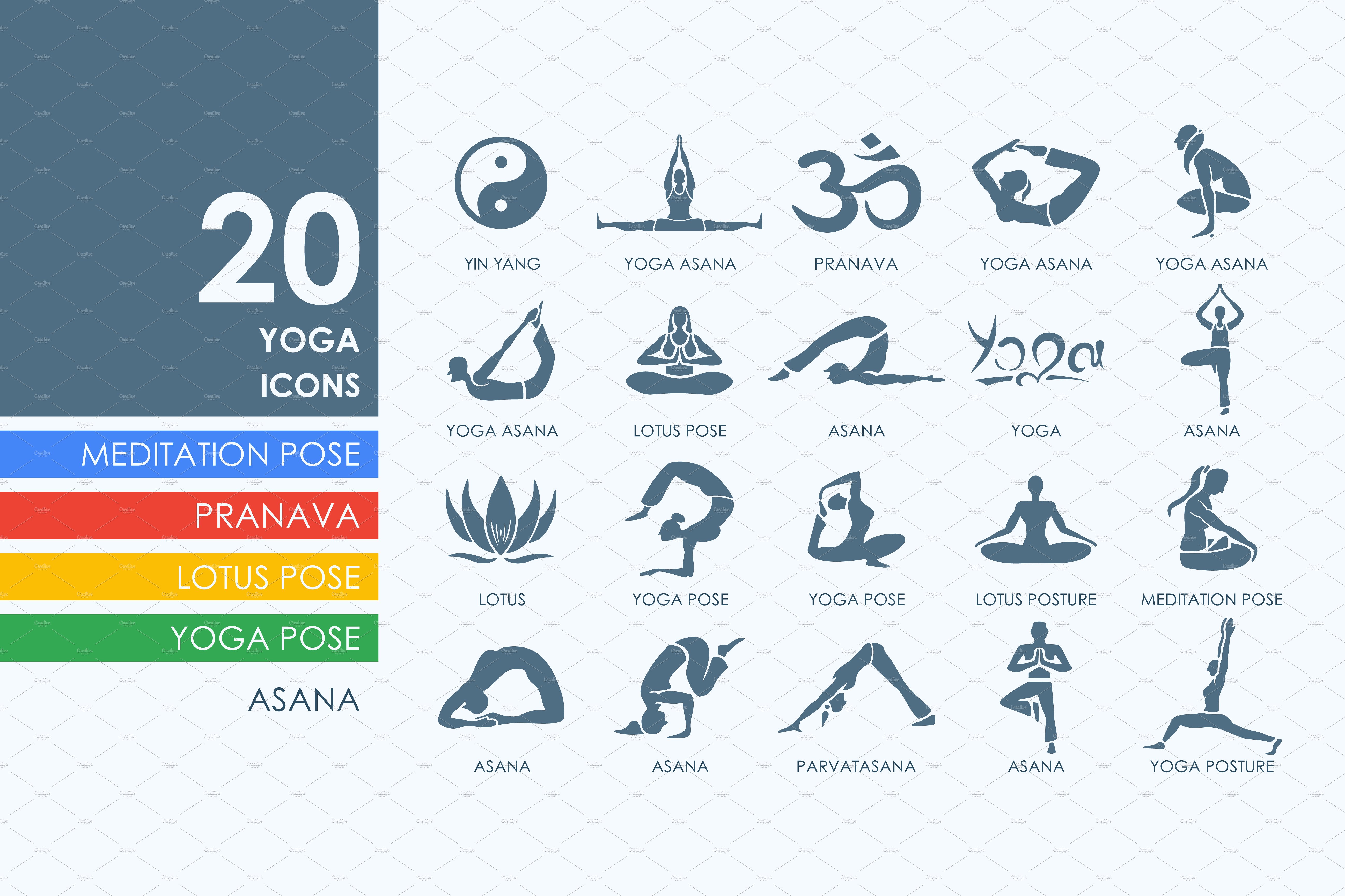 瑜伽主题图标 20 yoga icons #92568