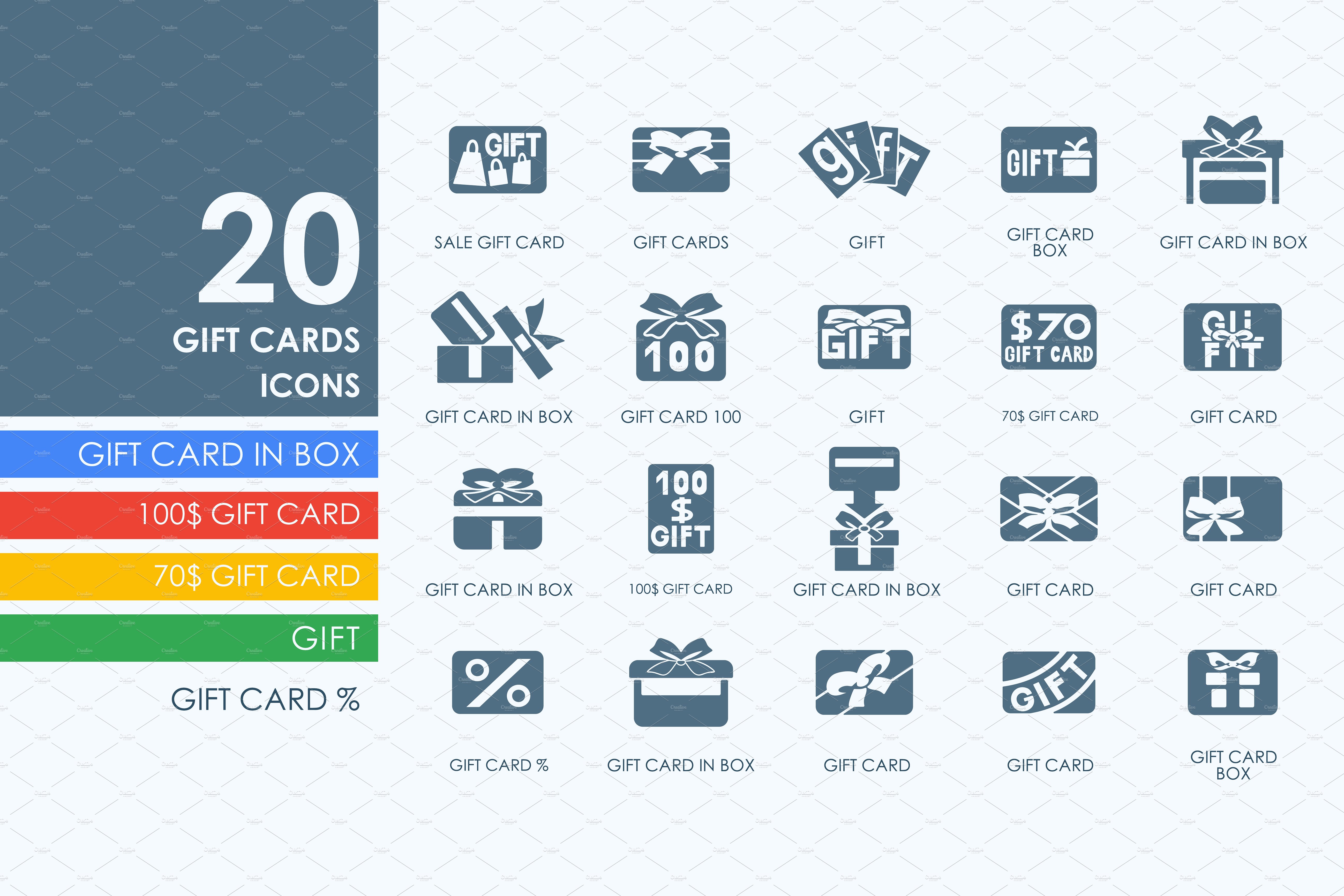 20个礼品卡图标 20 Gift Cards icons #