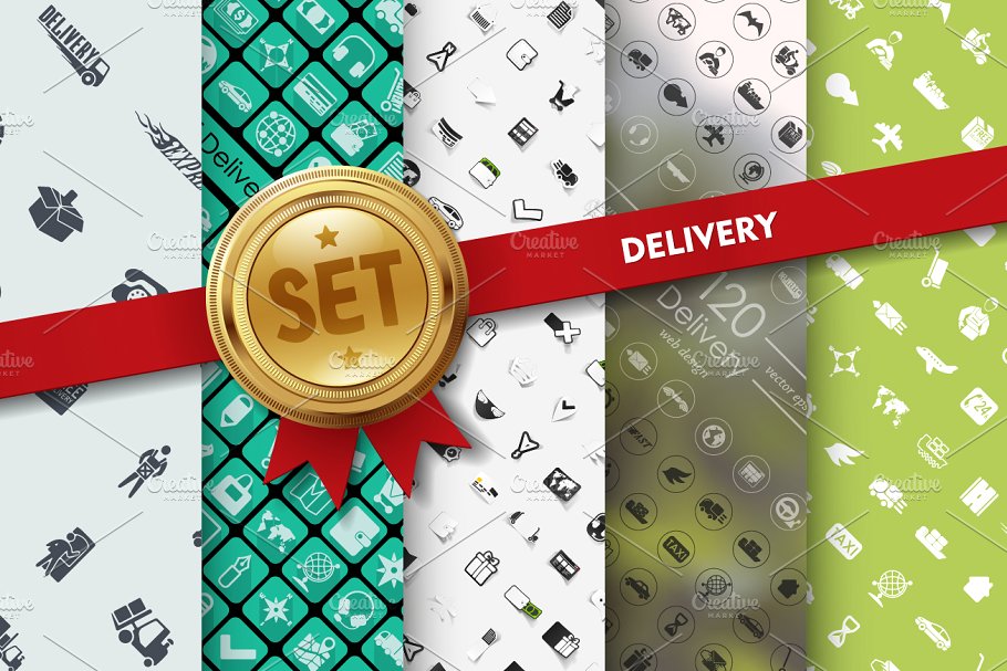 运输相关的图标 Set of delivery icons