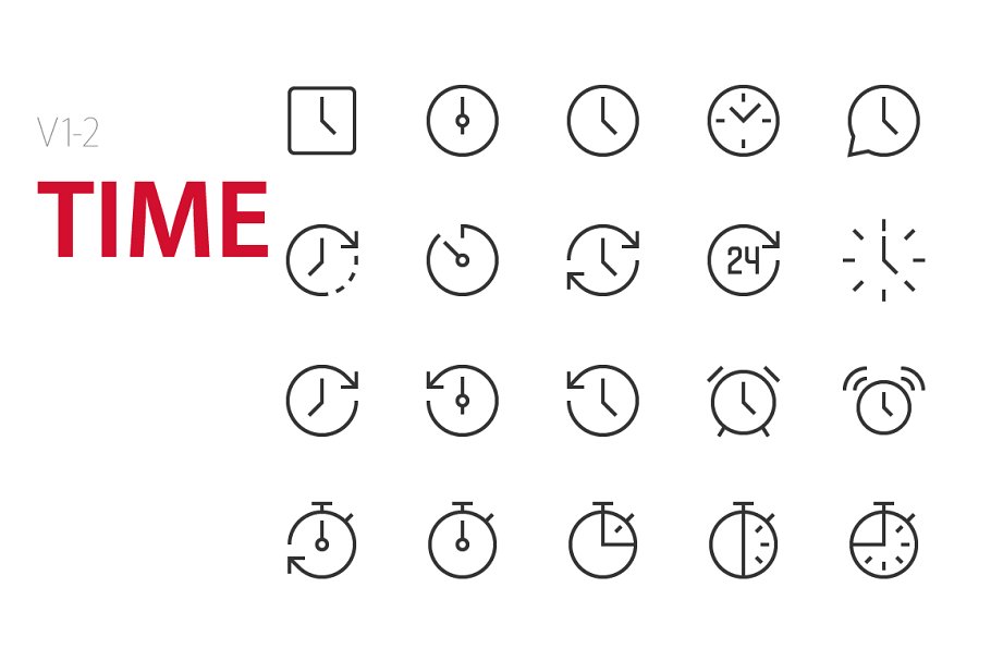 40个时间图标 40 Time UI icons #9167