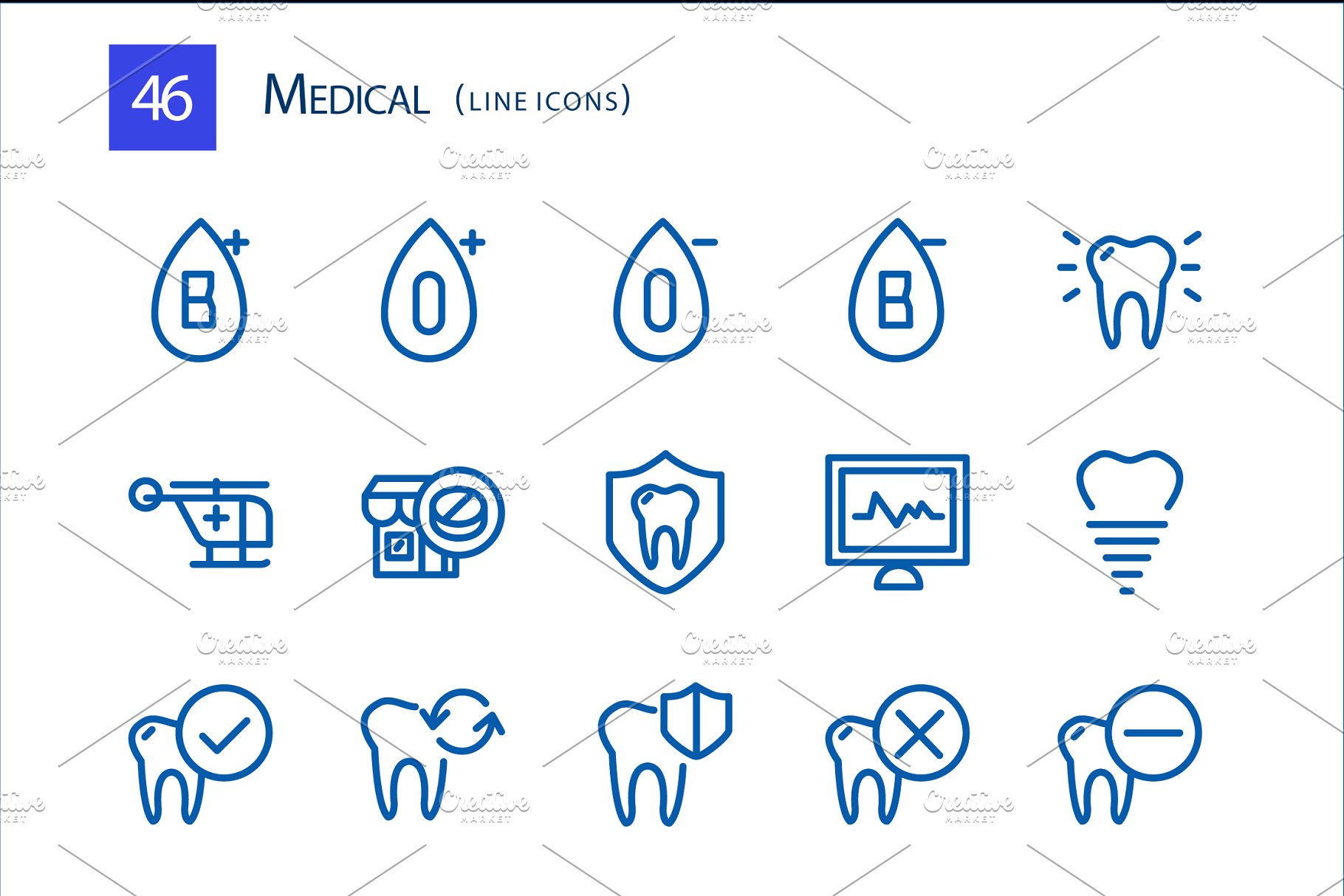 医疗线型图标 46 Medical Line Icons #