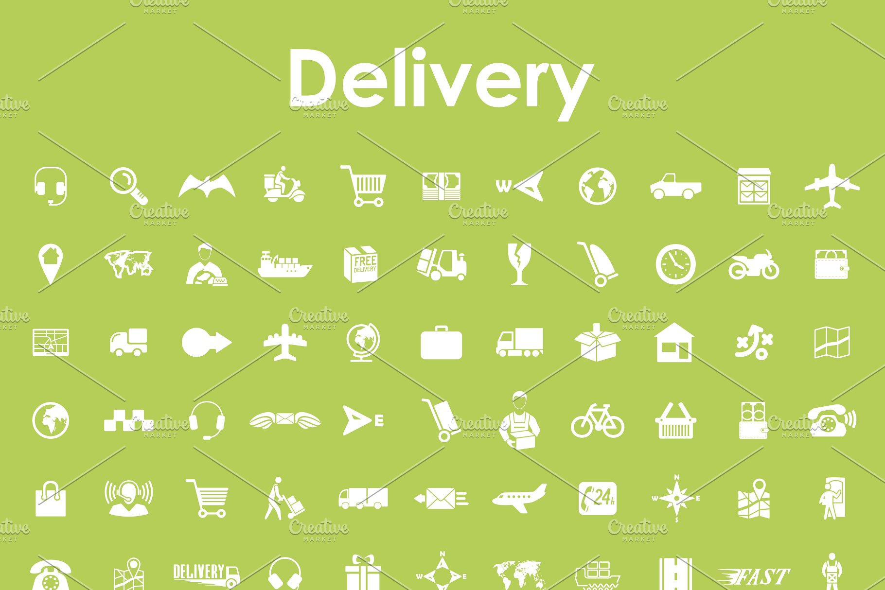 运输相关的图标 Set of delivery icons